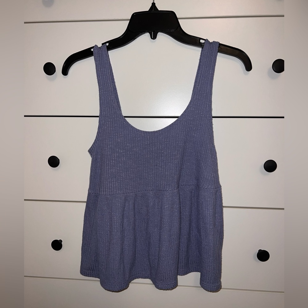 Blue flowy tank top